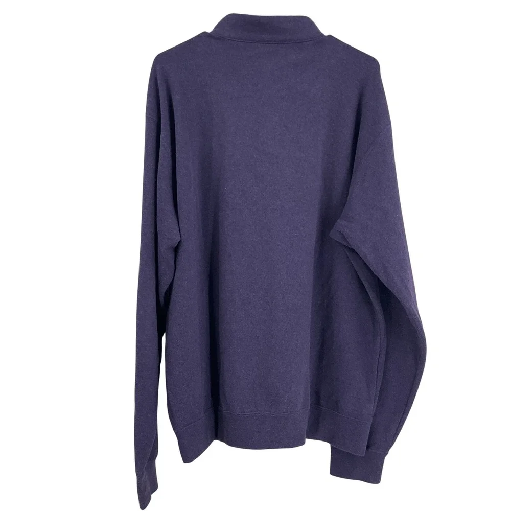 Peter Millar Mens XL Purple 100% Cotton‎ Quarter Zip Pullover Sweater Mock Neck